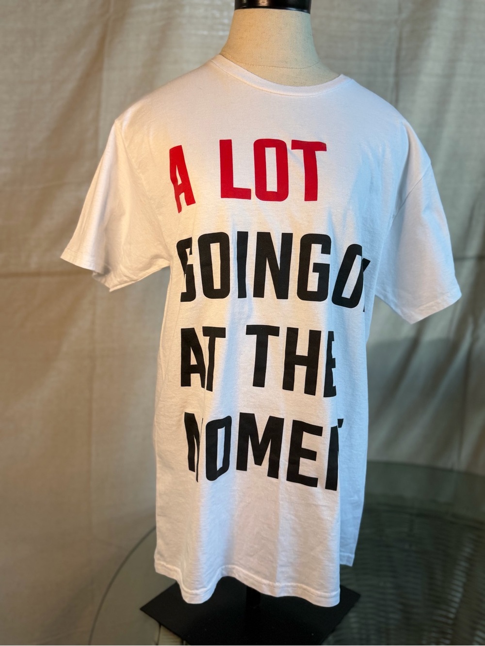 Altar'd State White Swifty Tee with Red Graphic Block